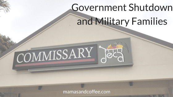 A sign that says " government shop and military food."