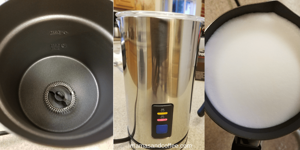 A coffee pot and mug on the counter.