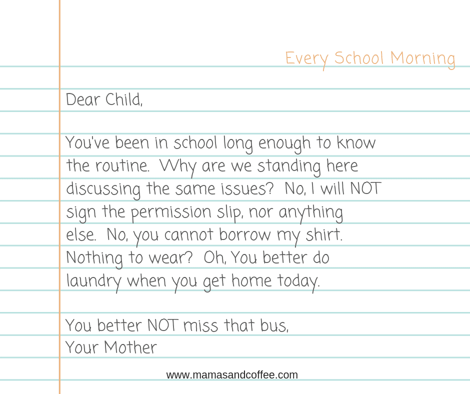 A letter from a child to their mother.