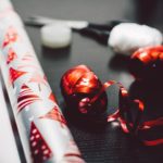 A close up of wrapping paper and ribbon