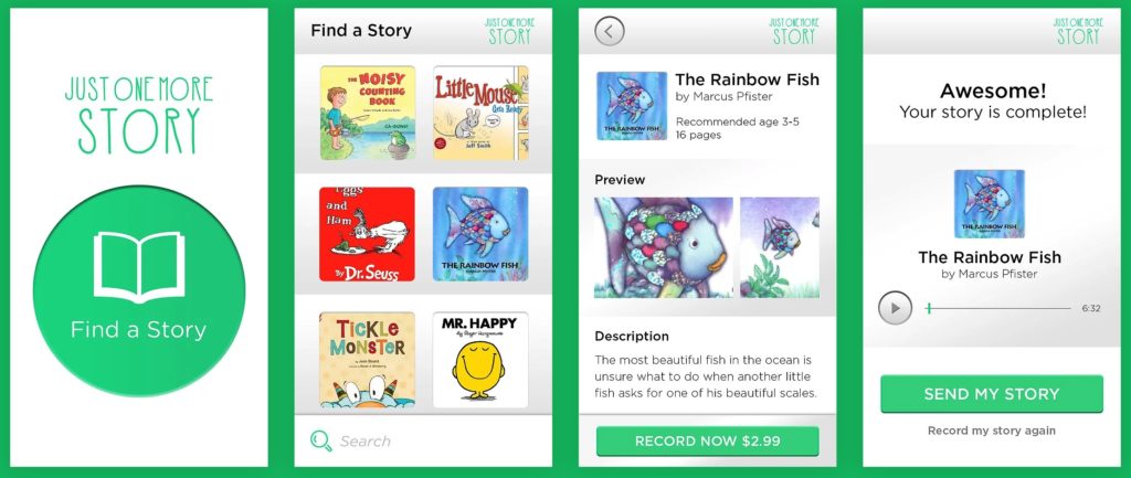 A screen shot of the story book app.