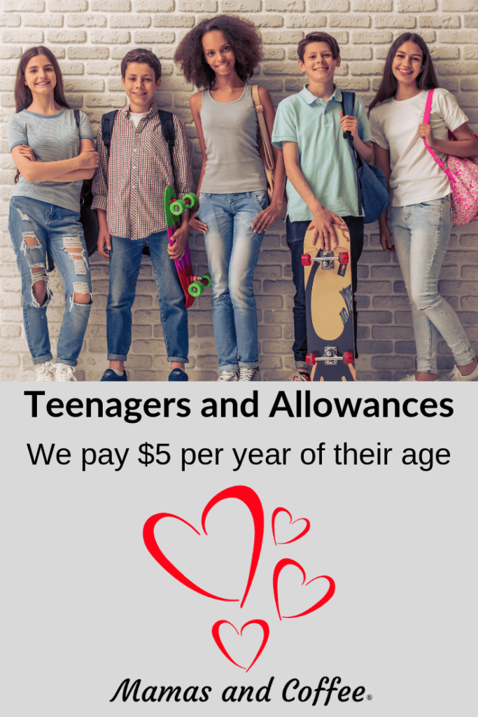 Teenagers and allowances we pay $ 5 per year of their age